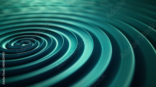 A series of concentric circles formed by thin, pulsing lines, radiating outwards from a central point in a calming blue and green color palette, representing the ripple effect of an action.