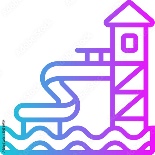 Water Adventure Gradient Icon Design Vector