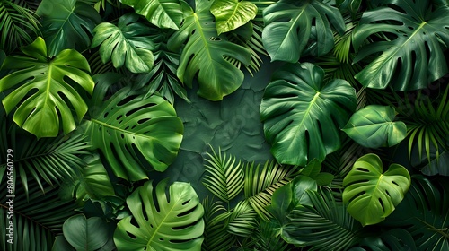 Botanical Beauty with Tropical Leaves