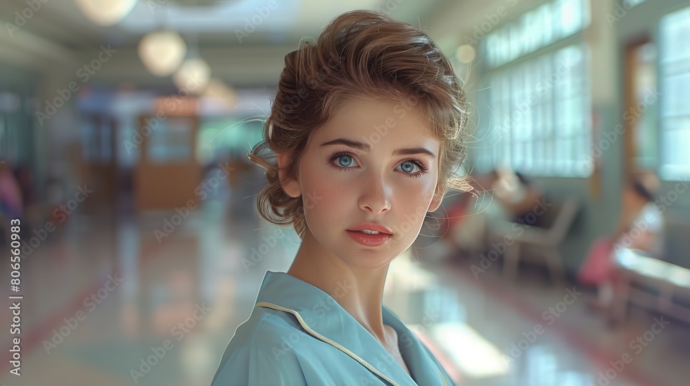nurse. retro style nurse. retro style