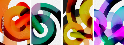 Circle geometric abstract vector posters. Vector Illustration For Wallpaper, Banner, Background, Card, Book Illustration, landing page