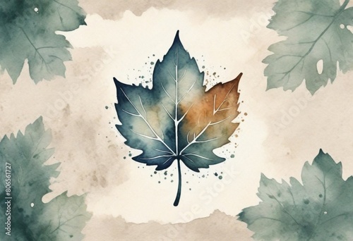 watercolor painting Craft a vintageinspired leaf l (16) photo