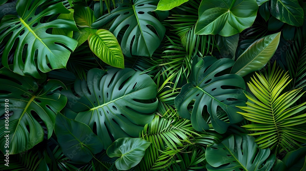 Fototapeta premium Vivid Greenery in Botanical Composition