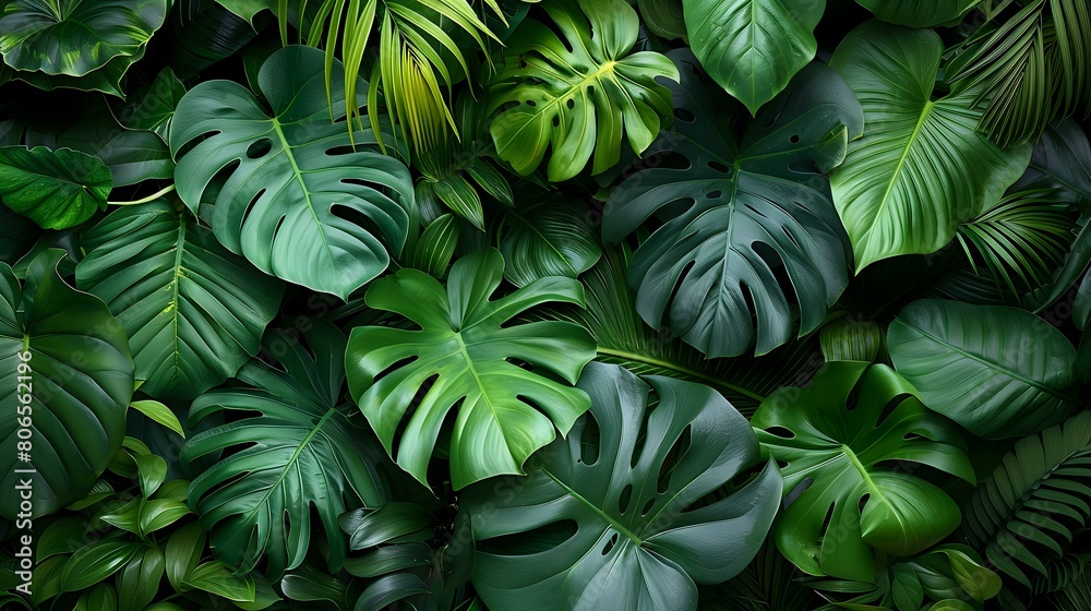 custom made wallpaper toronto digitalVerdant Paradise of Tropical Leaves