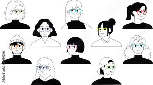 Woman Glasses Character (ID: 806562101)