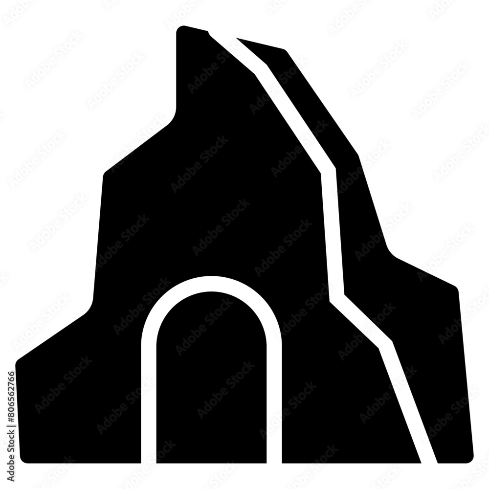 Cave Solid Icon Design Vector Cave Solid Icon Design Vector