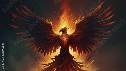 phoenix rising from ashes fire photo