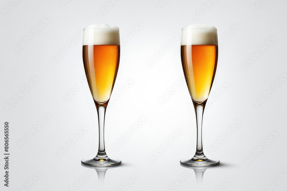 Transparent Beer Glass template isolated on a white background