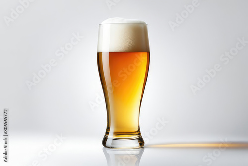 Transparent Beer Glass template isolated on a white background