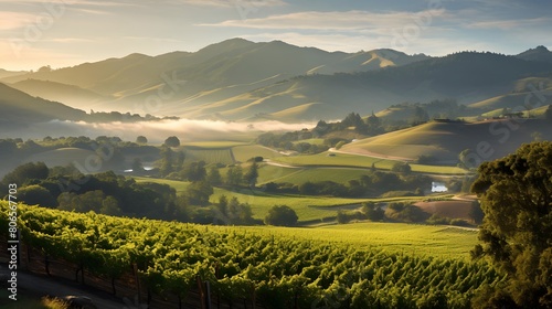 Panoramic view of rolling hills and fields in New Zealand.