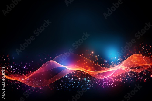 Hitech abstract background, waving particles and dots, design for business flyers