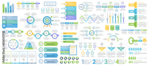 Big collection of various infographic templates, vector eps10 illustration