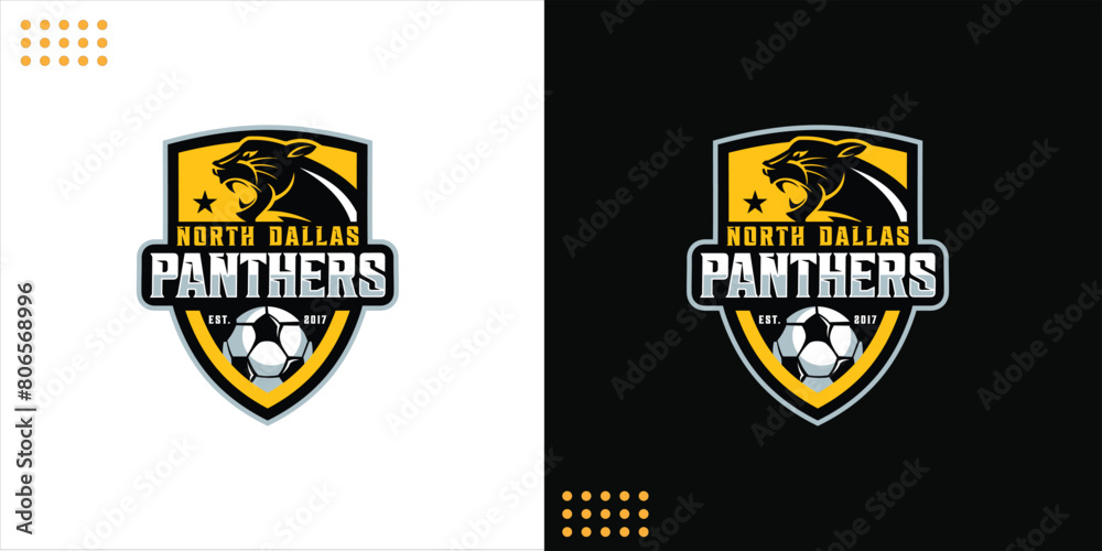 Naklejka premium Panther sport vector logo concept on black background, design inspiration, logo