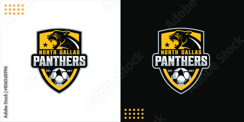 Panther sport vector logo concept on black background, design inspiration, logo