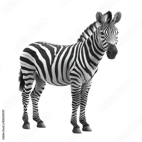 Zebra isolated, animal wildlife on a transparent background