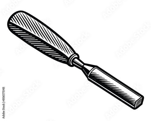 Carving tool hand drawing vector photo