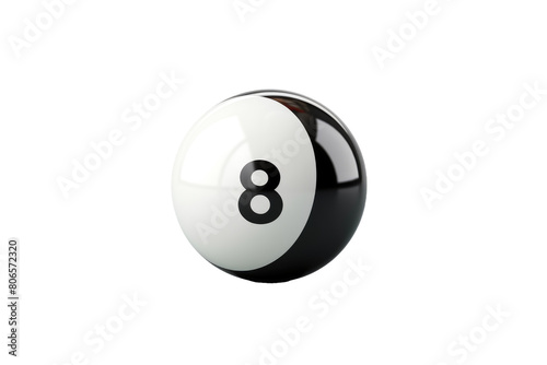 Ethereal Dance: Mystical Eight Ball on a Blank Canvas on White or PNG Transparent Background.