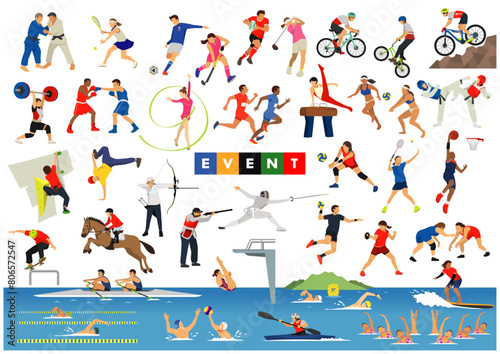 スポーツ大会の競技種目イラストセット
