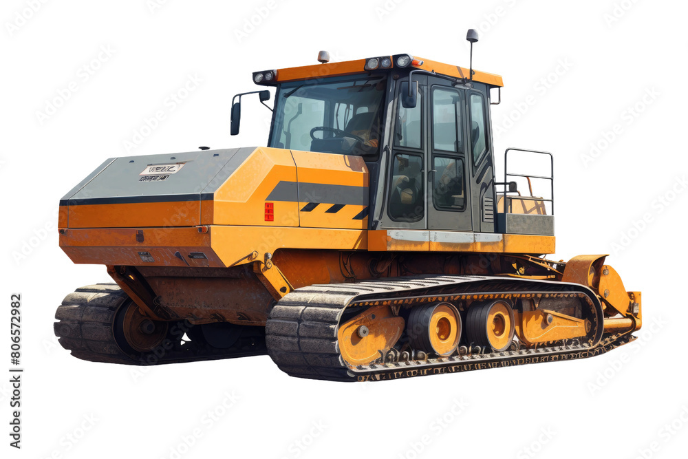 The Mighty Bulldozer: A Yellow and Black Beast Against a Blank Canvas on White or PNG Transparent Background. The Mighty Bulldozer: A Yellow and Black Beast Against a Blank Canvas on White or PNG Transparent Background.