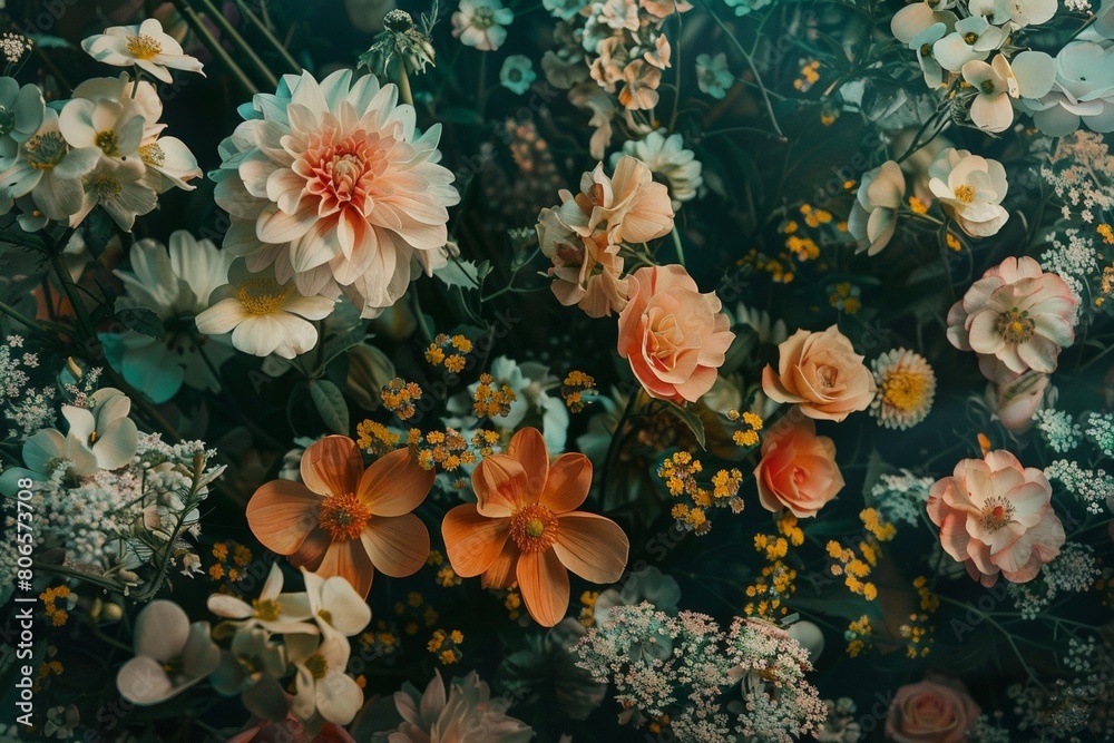 Enchanting Floral Array in Autumn Hues
