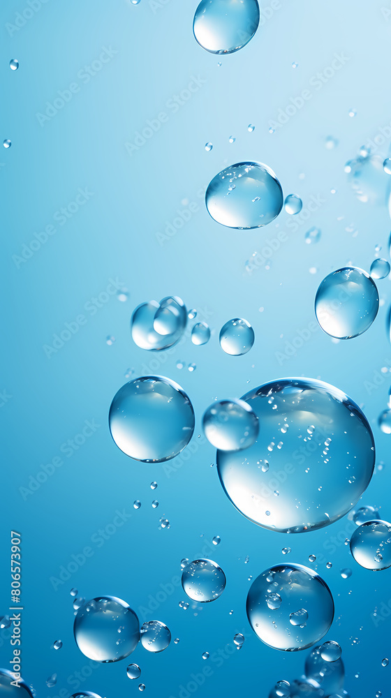 The bubbles float upward, creating a fresh and energizing atmosphere