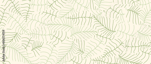 Abstract foliage botanical background vector. Green color wallpaper of tropical plants, palm leaves, leaf branches, leaves. Foliage design for banner, prints, decor, wall art, decoration. photo