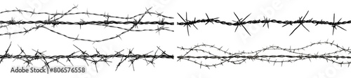 Set of barbed wires cut out © Yeti Studio