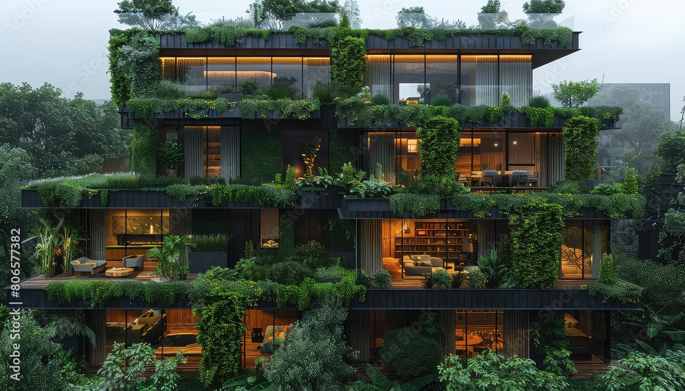 An exquisite rendering of a modern apartment building An exquisite rendering of a modern apartment building