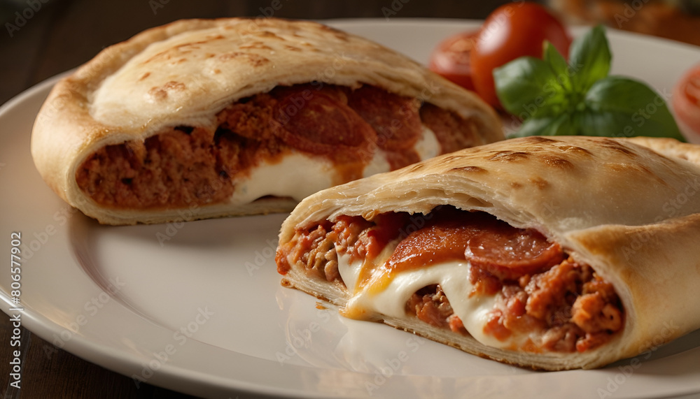 delicious calzones with pepperoni and cheese delicious calzones with pepperoni and cheese