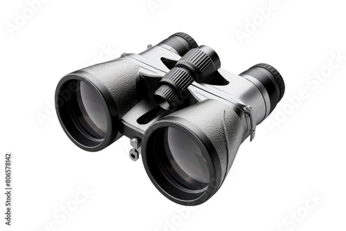 Visionary Duo: A Pair of Binoculars on White or PNG Transparent Background.