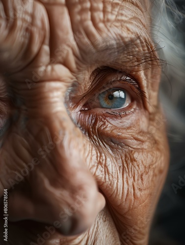 a grandmother's face thinking about her life