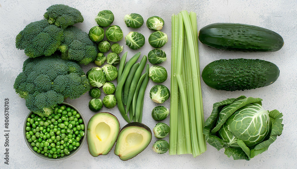 green vegetables on the table green vegetables on the table