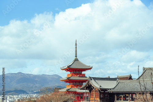  The most beautiful viewpoint of Kiyomizu-dera is a popular tourist destination in Kyoto  Japan.