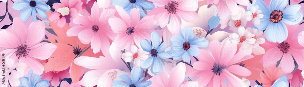 Pretty painted flowers ~ seamless background Pretty painted flowers ~ seamless background
