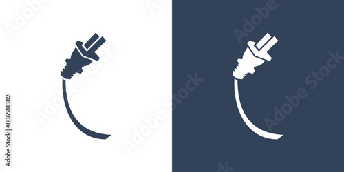 Plug icon electric cable power energy vector