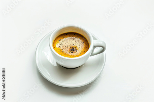 A freshly brewed shot of espresso with a rich crema on top