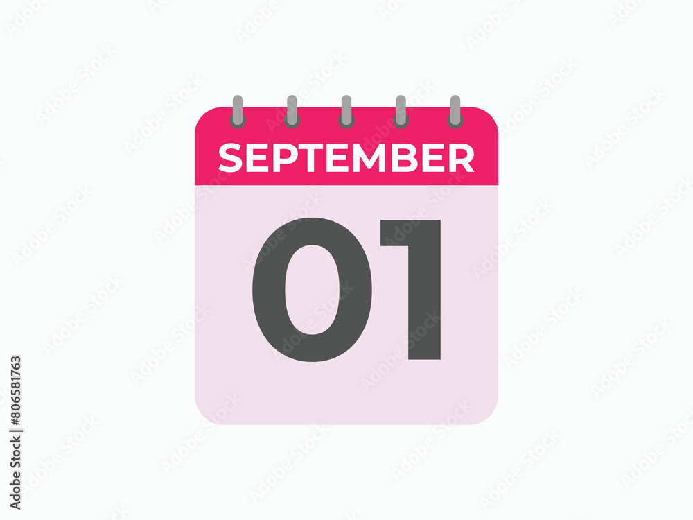 September 1 calendar reminder. 1 September daily calendar icon template. Calendar 1 September icon Design template. Vector illustration
September 1 calendar reminder. 1 September daily calendar icon template. Calendar 1 September icon Design template. Vector illustration