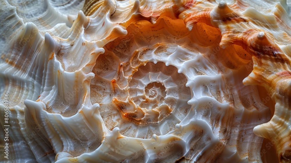 Illustration intricate swirls in seashells. Illustration intricate swirls in seashells.