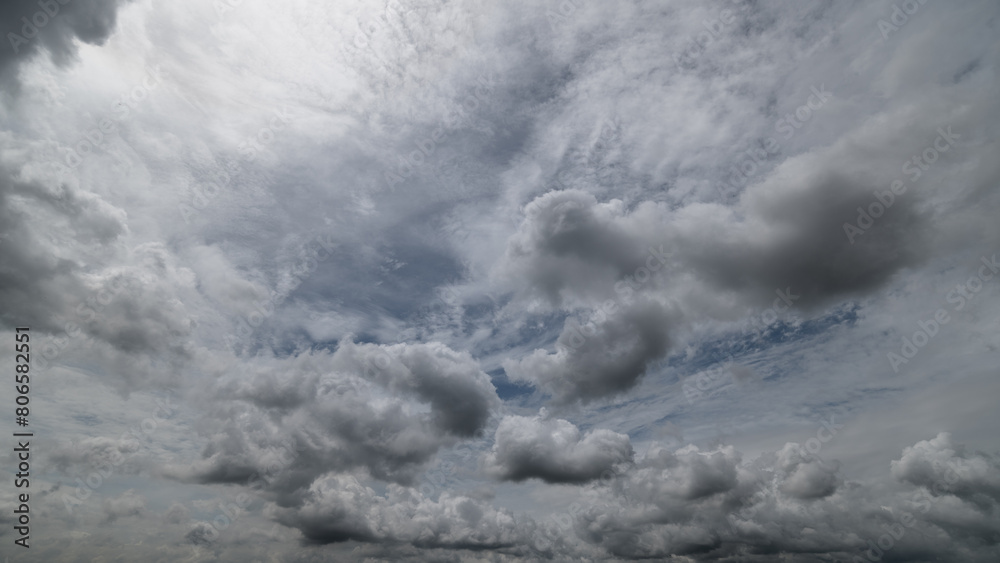 Obraz premium Dark sky with stormy clouds. Dramatic sky rain,Dark clouds before a thunder-storm.