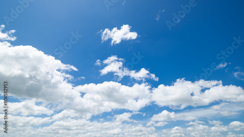 clear blue sky background,clouds with background, Blue sky background with tiny clouds. White fluffy clouds in the blue sky. 
Captivating stock photo featuring the mesmerizing beauty of the sky and cl