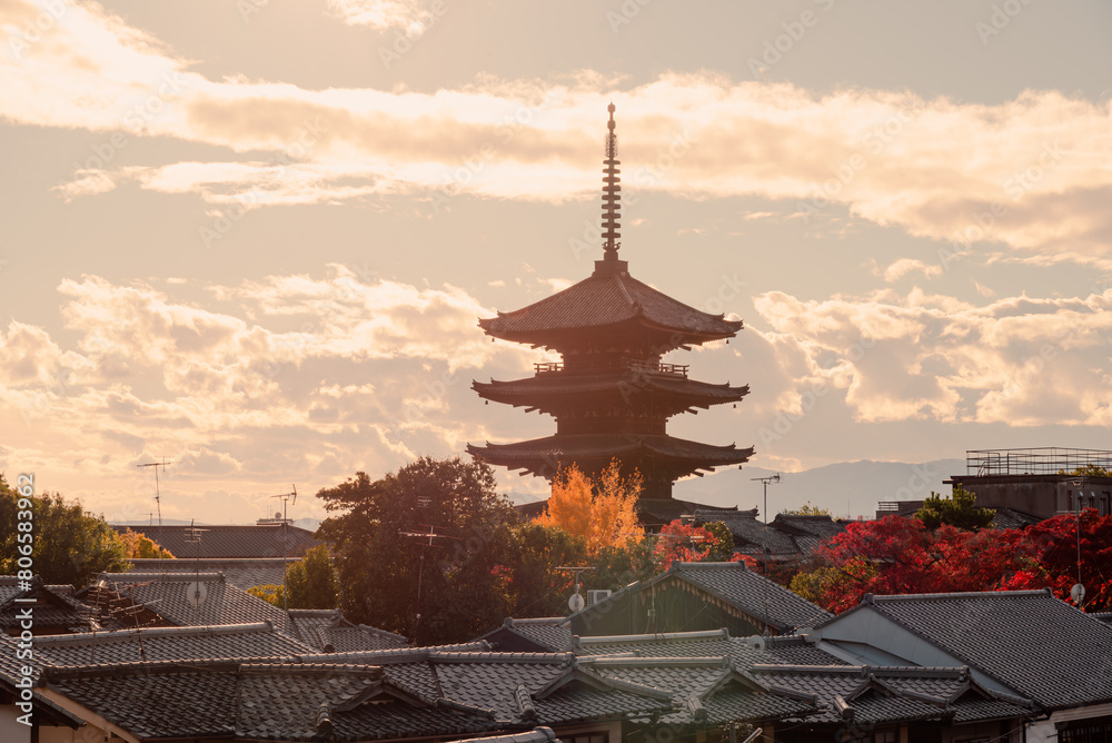 The Yasaka Pagoda(Hokanji), is a popular tourist attraction, the Yasaka Pagoda, is a Buddhist pagoda located in Kyoto, Japan. The Yasaka Pagoda(Hokanji), is a popular tourist attraction, the Yasaka Pagoda, is a Buddhist pagoda located in Kyoto, Japan.