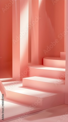 stage for product photography inpastel pink colors