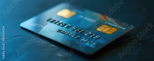 Close-up of a bank credit card on a desk photo