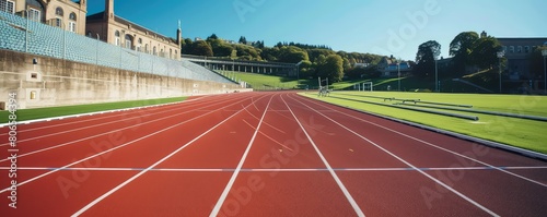 Empty running track at a sports field