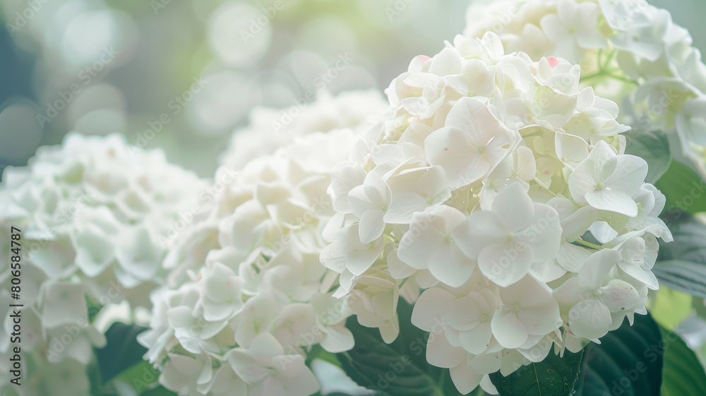 Close-Up of White Hydrangeas on White Background Close-Up of White Hydrangeas on White Background