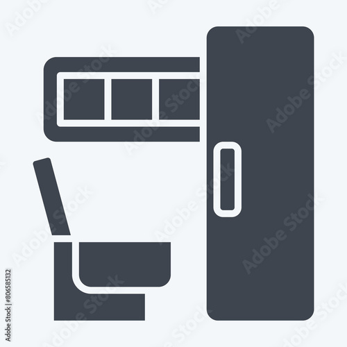 Icon Toilet On Train. related to Train Station symbol. glyph style. simple design illustration