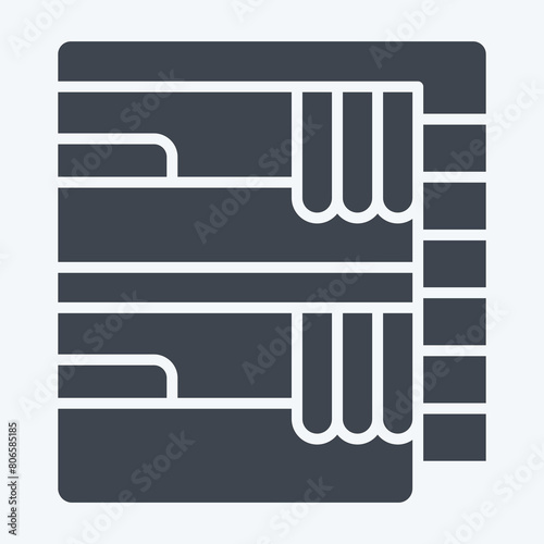 Icon Train Bed. related to Train Station symbol. glyph style. simple design illustration