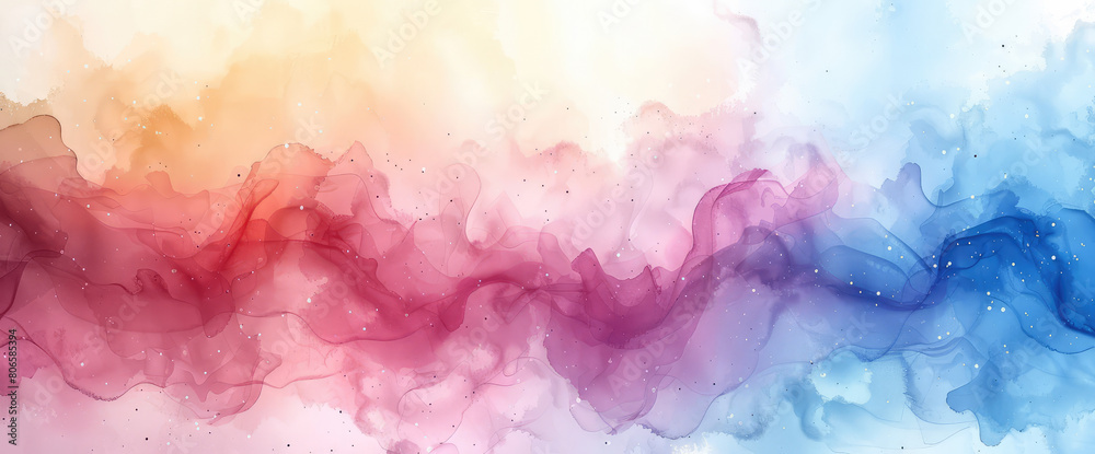 Abstract watercolor background with colorful smoke and fog in the style of colorful smoke and fog. Created with Ai