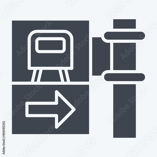 Icon Train Station. related to Train Station symbol. glyph style. simple design illustration