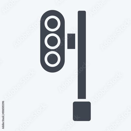 Icon Train Traffic. related to Train Station symbol. glyph style. simple design illustration